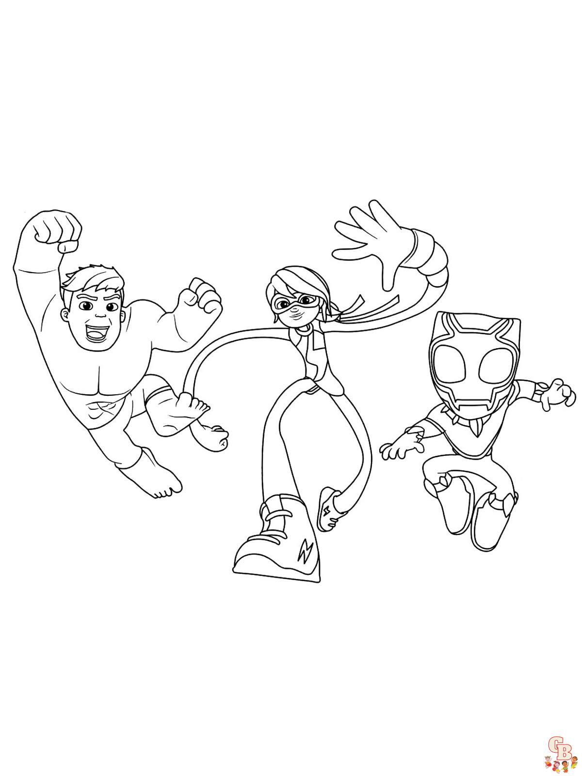 Spidey and his amazing friends coloring pages for kids