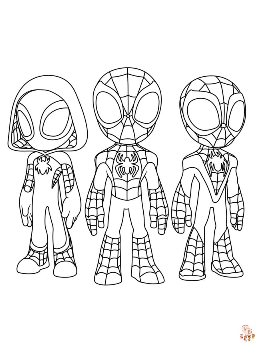 Spidey and his amazing friends coloring pages for kids