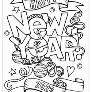 Happy new years coloring pages printable for free download