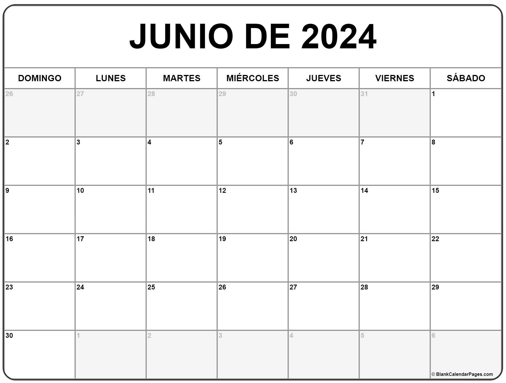 Junio de calendario gratis calendario junio