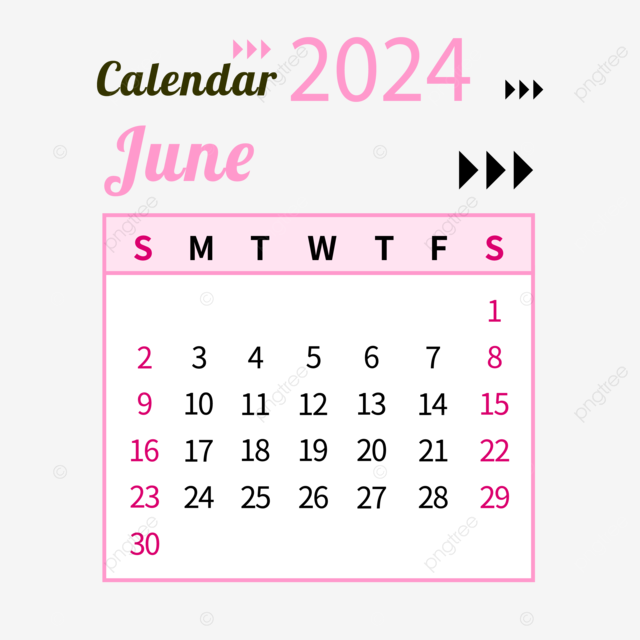 June calendar simple pink june year png and vector with transparent background for free download