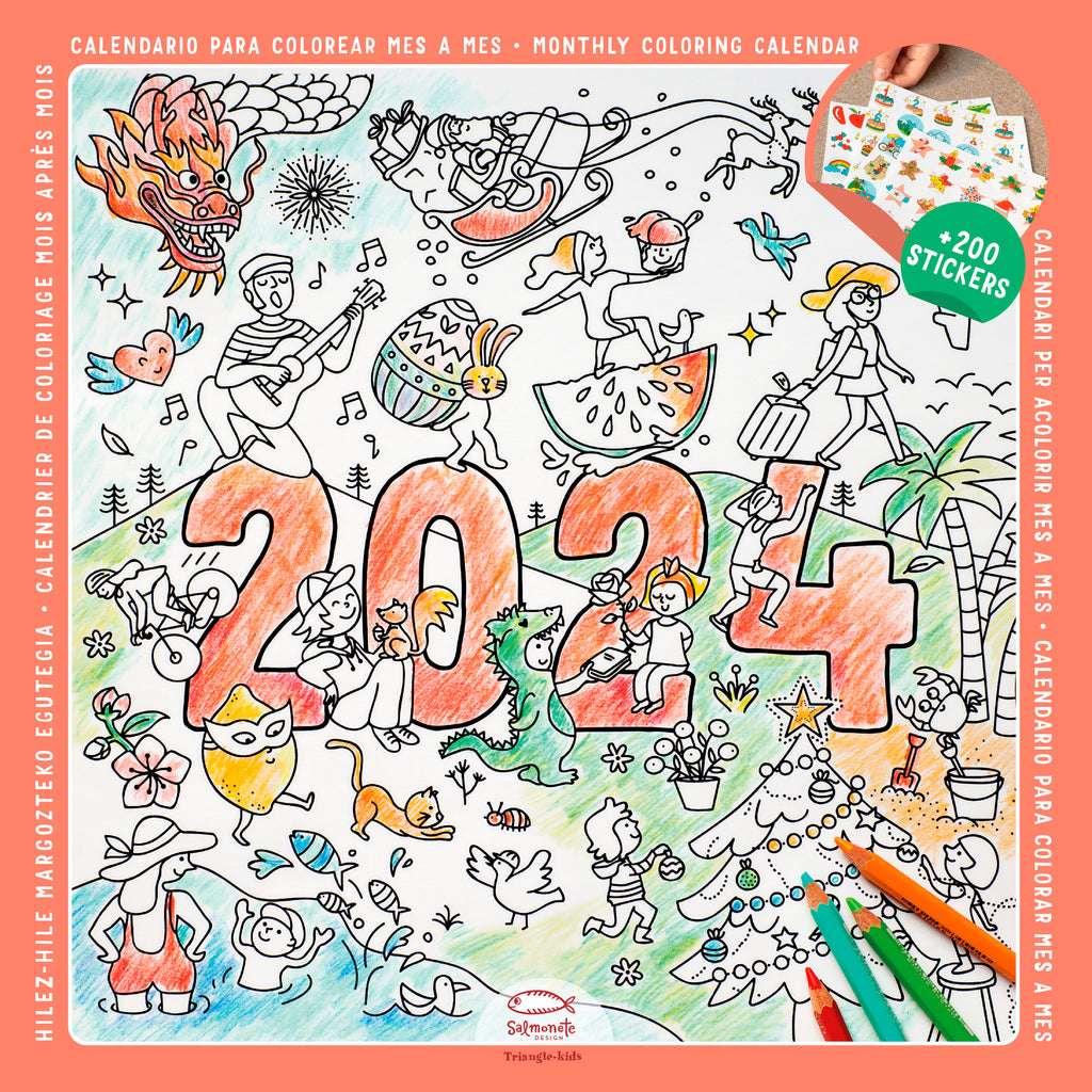 Coloring calendar â triangle pop up store