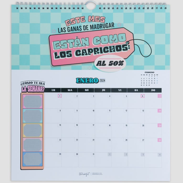 Calendario de pared rasca