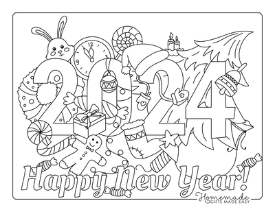 Free printable new year coloring pages for