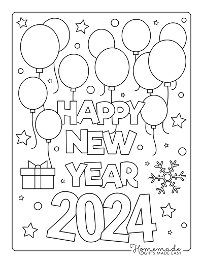 Free printable new year coloring pages for