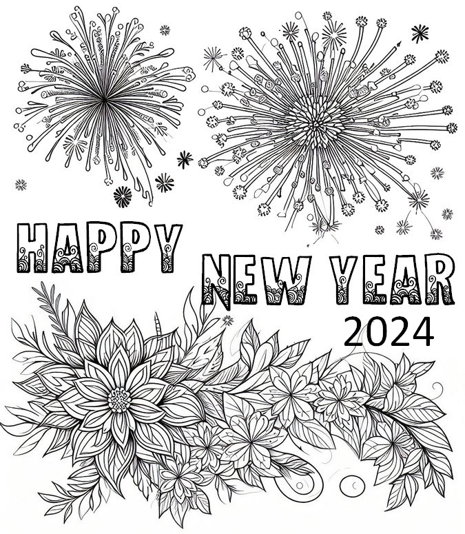 Coloring pages happy new year