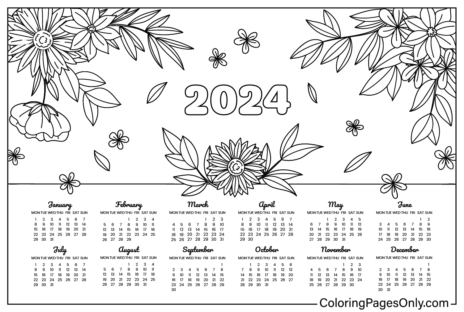 Calendar coloring pages coloring pages calendar free printable coloring pages