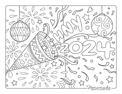 Free printable new year coloring pages for