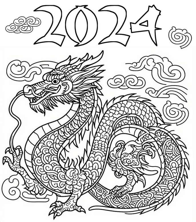 Coloring pages happy new year