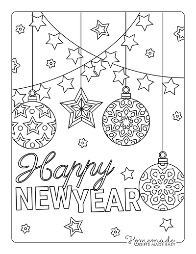 Free printable new year coloring pages for