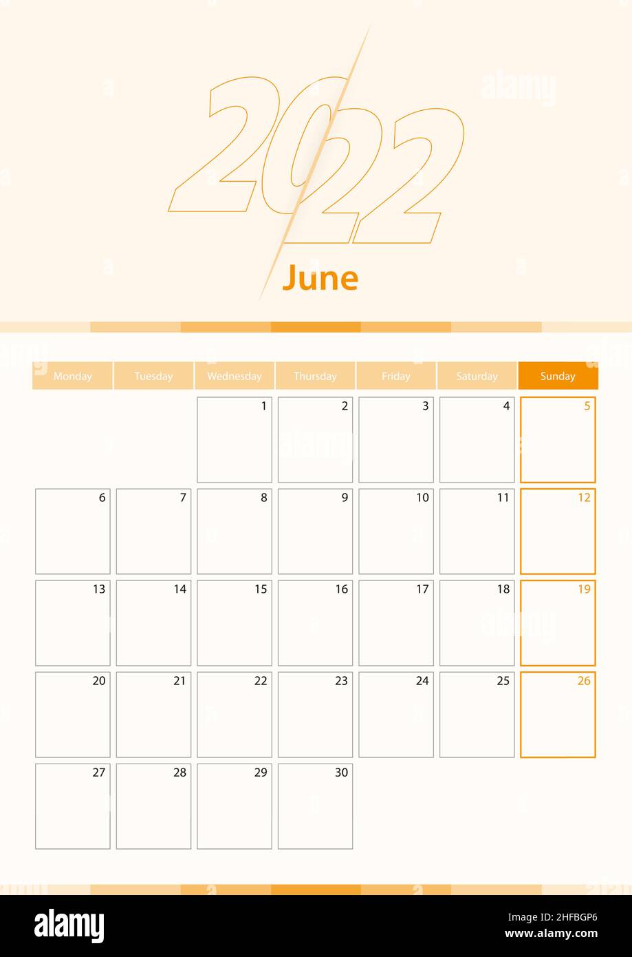 June sheet in english calendar hi