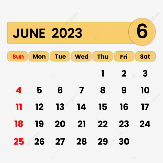 June calendar yellow color june calendar june calendar png and vector with transparent background for free download