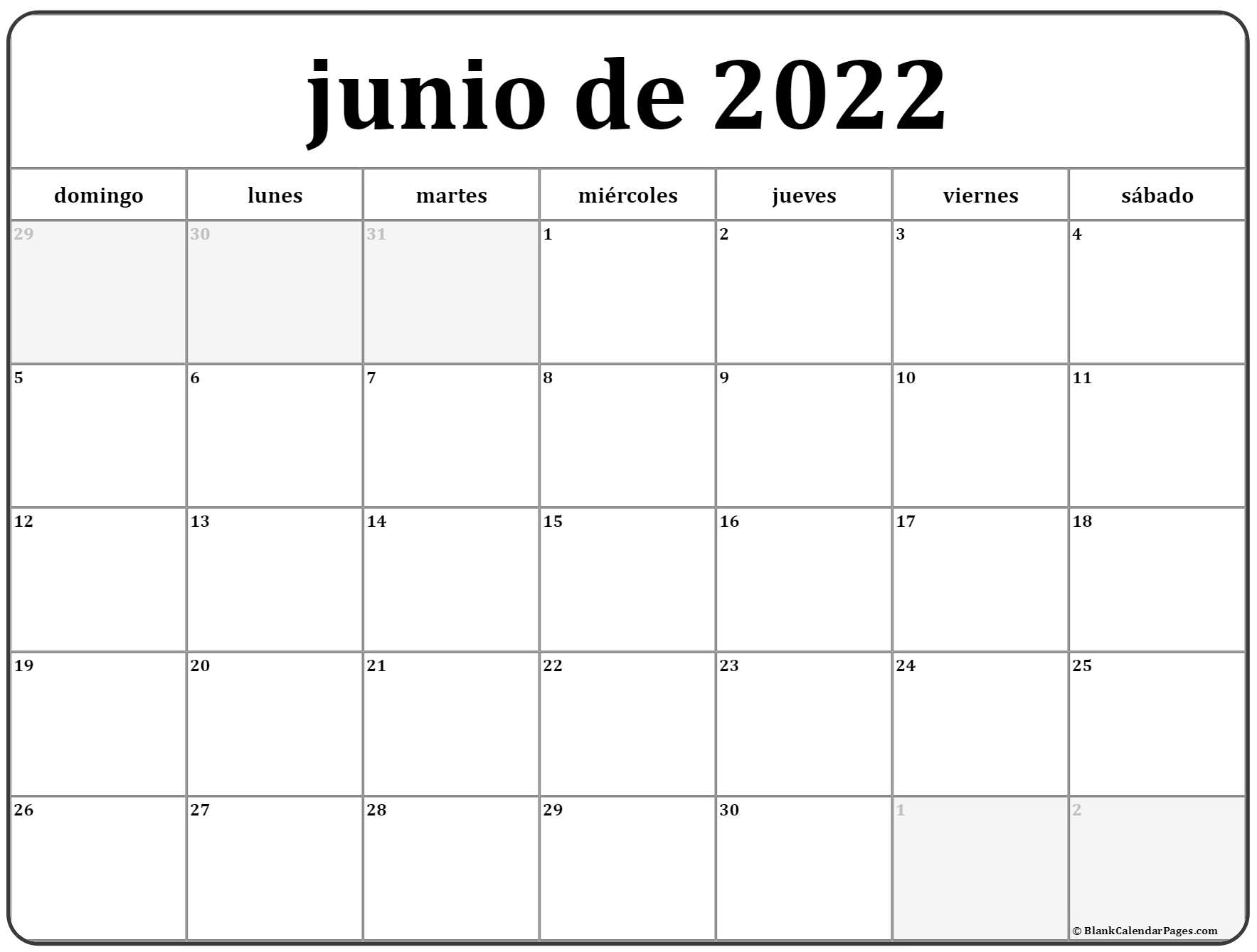 Junio de calendario gratis calendario junio