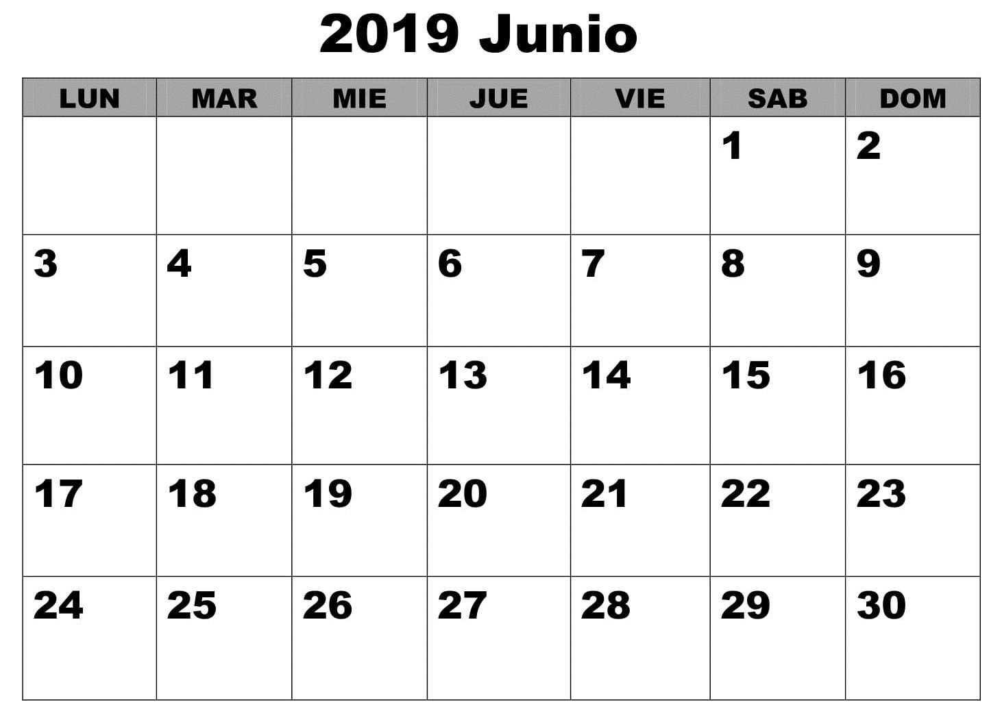 Gratis calendario junio para imprimir excel calendar template calendar template blank calendar template