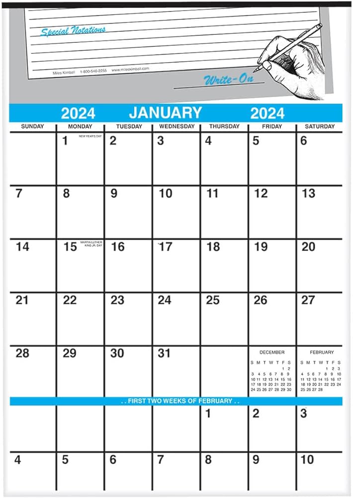 Large year vertical junior write on calendar ideal for dorm room refrigerator kitchen and office