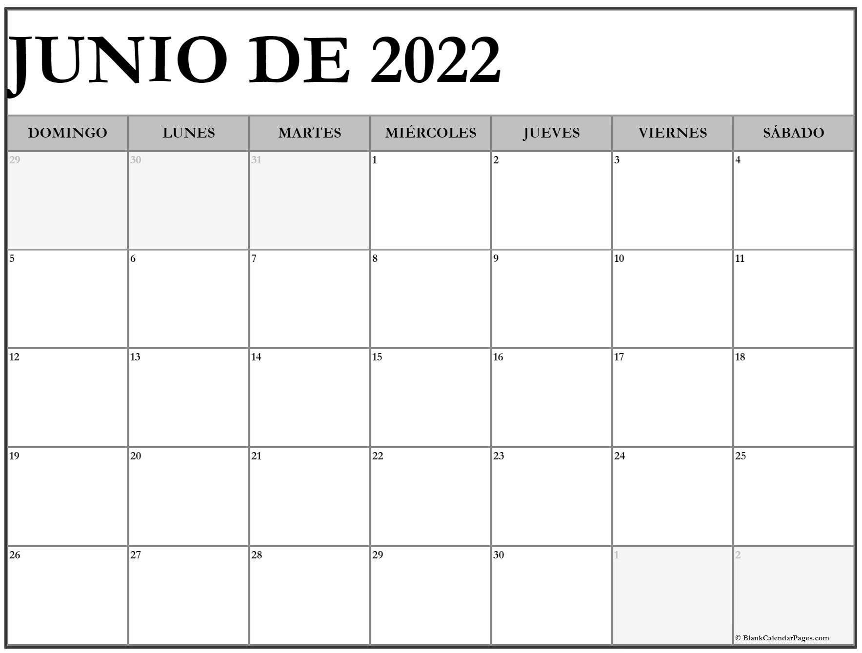 Junio de calendario gratis calendario junio