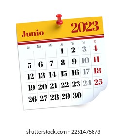 January calendar spanish language isolated stock illustration