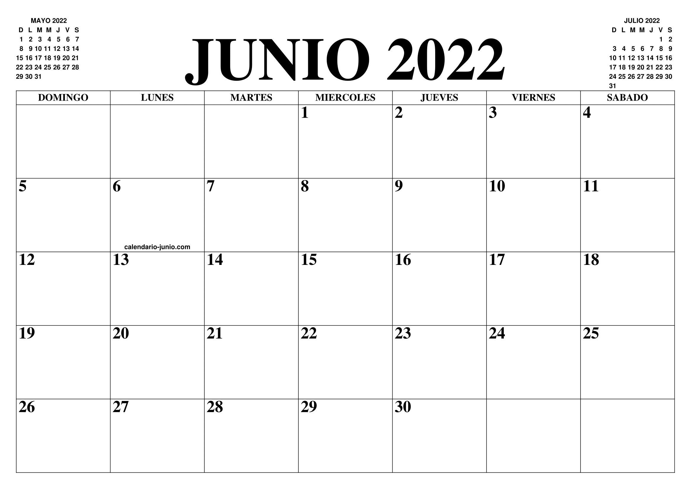 Calendario junio el calendario junio para imprimir gratis