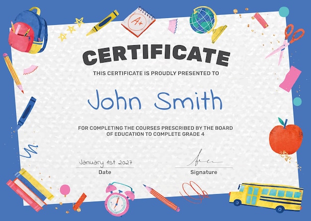Kids certificate images