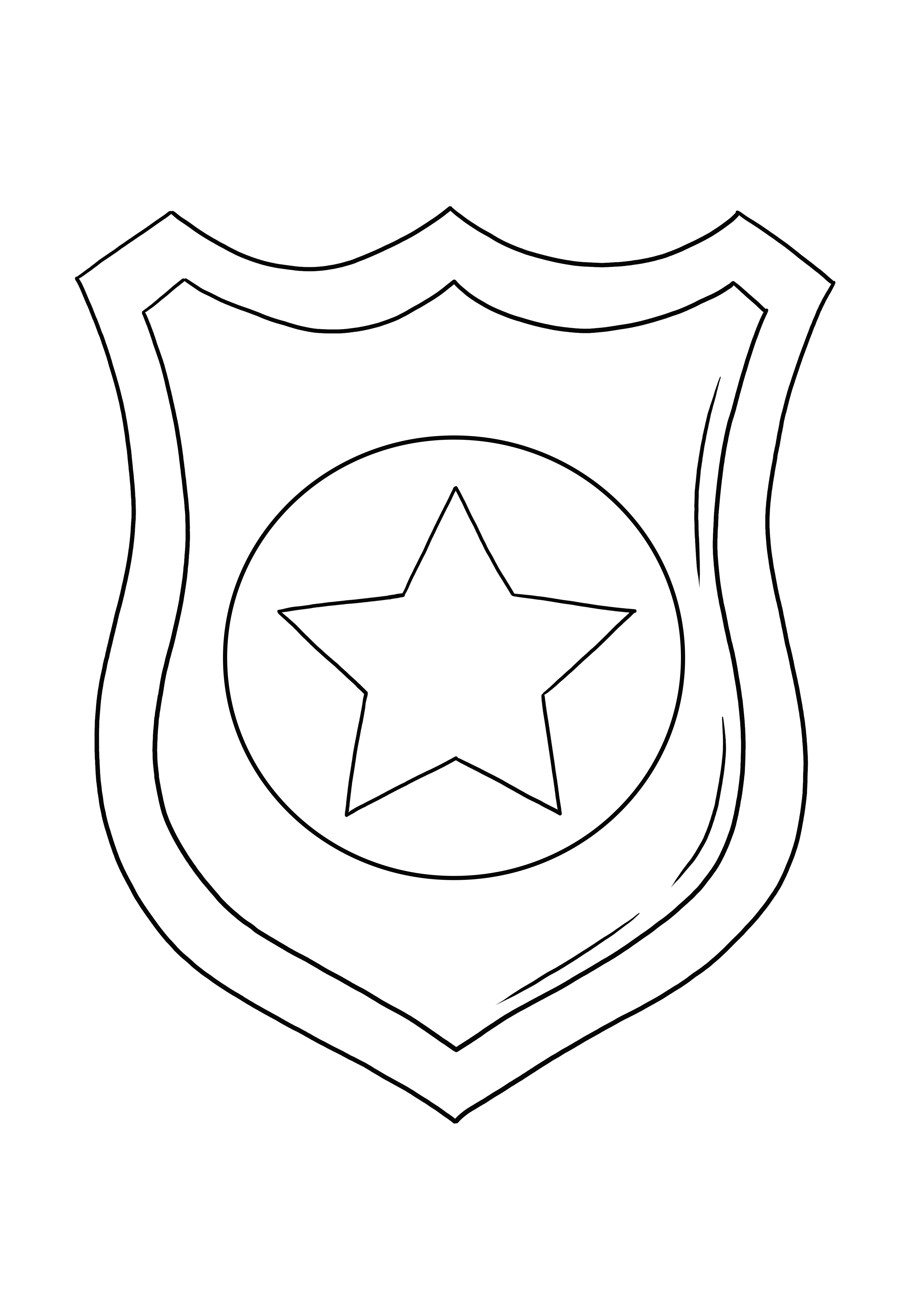 Here is a simple police badge free printable coloring sheet for kids