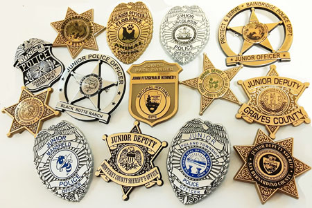 Plastic junior police officer fire fighter deputy sheriff badges