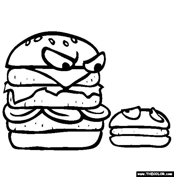 Fast food online coloring pages