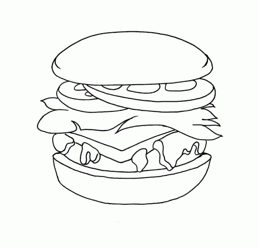 Coloring pages prinatble junk food burger and drink coloring page