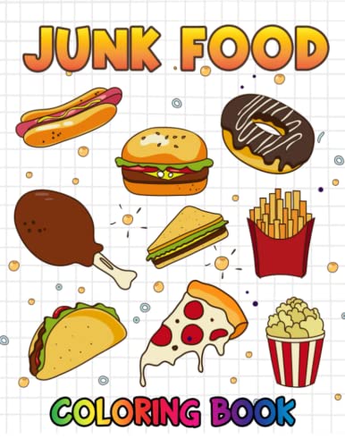 Junk food coloring book junk food coloring pages for boys girls kids ages