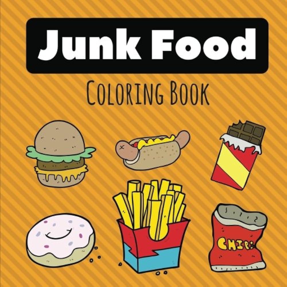 Junk food coloring book totally yummy coloring book volume by