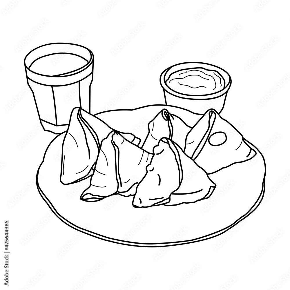 Fast food coloring pages for kids and adults vector