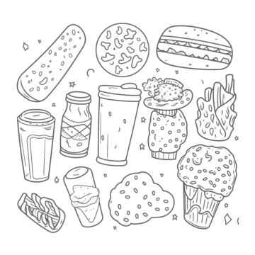 Junk food coloring book png transparent images free download vector files