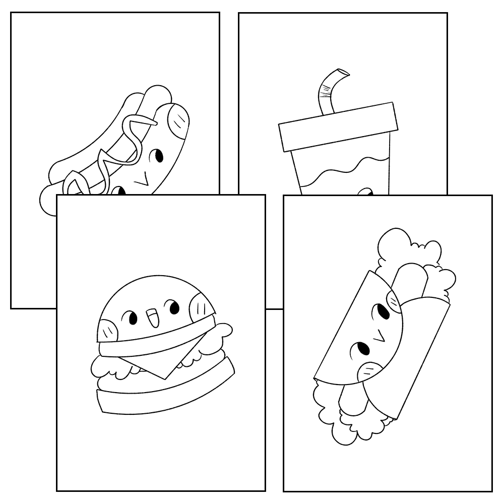 Fast food coloring pages food coloring worksheet activity morning works made by teachers