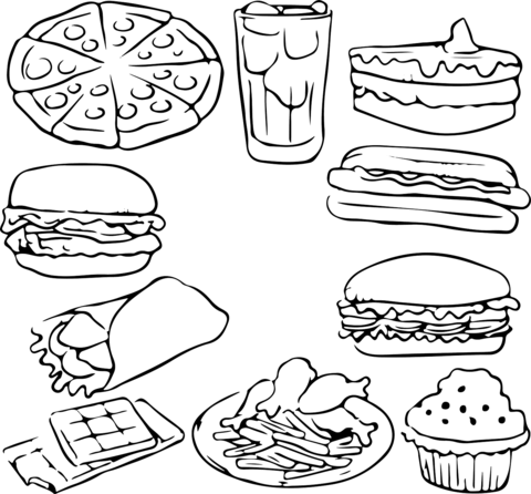 Fast food coloring page free printable coloring pages