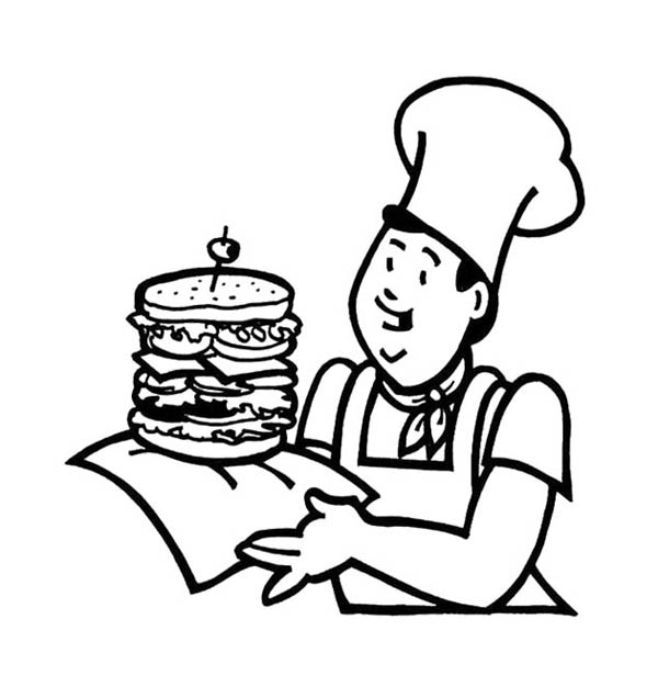 Coloring pages fast food the big burger junk food coloring page