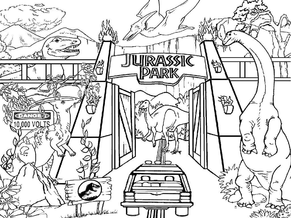 Online coloring pages coloring jurassic park coloring