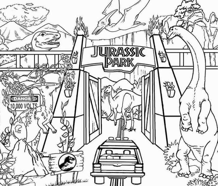 Free jurassic park coloring pages pdf