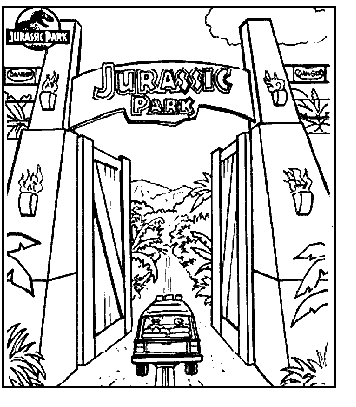 Jurassic park coloring page