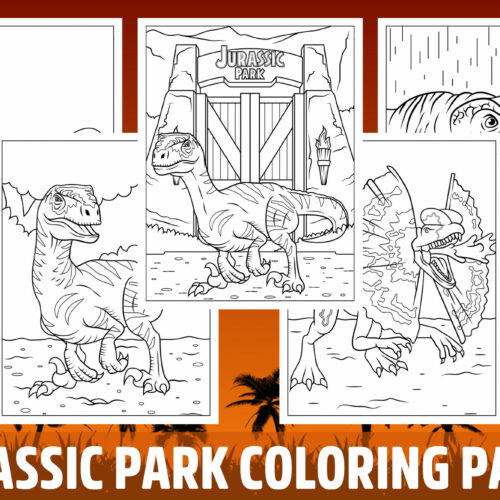 Jurassic park coloring pages for kids girls boys teens birthday school activity made by teachers