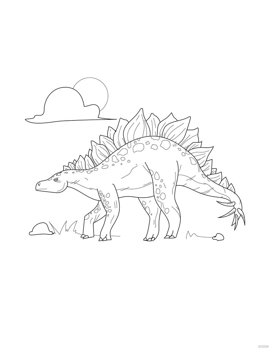 Free stegosaurus dinosaur coloring page