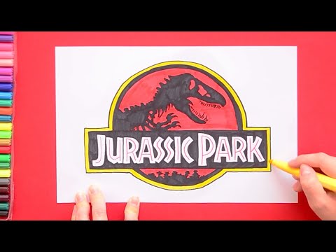 How to draw jurassic park logo