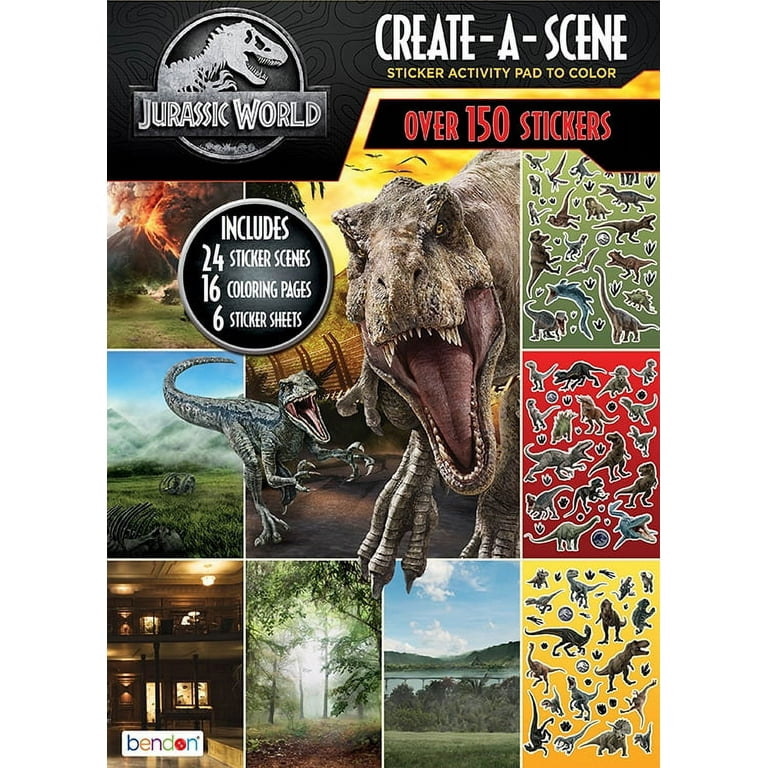 Jurassic world create a scene sticker book pages sticker sheets paperback