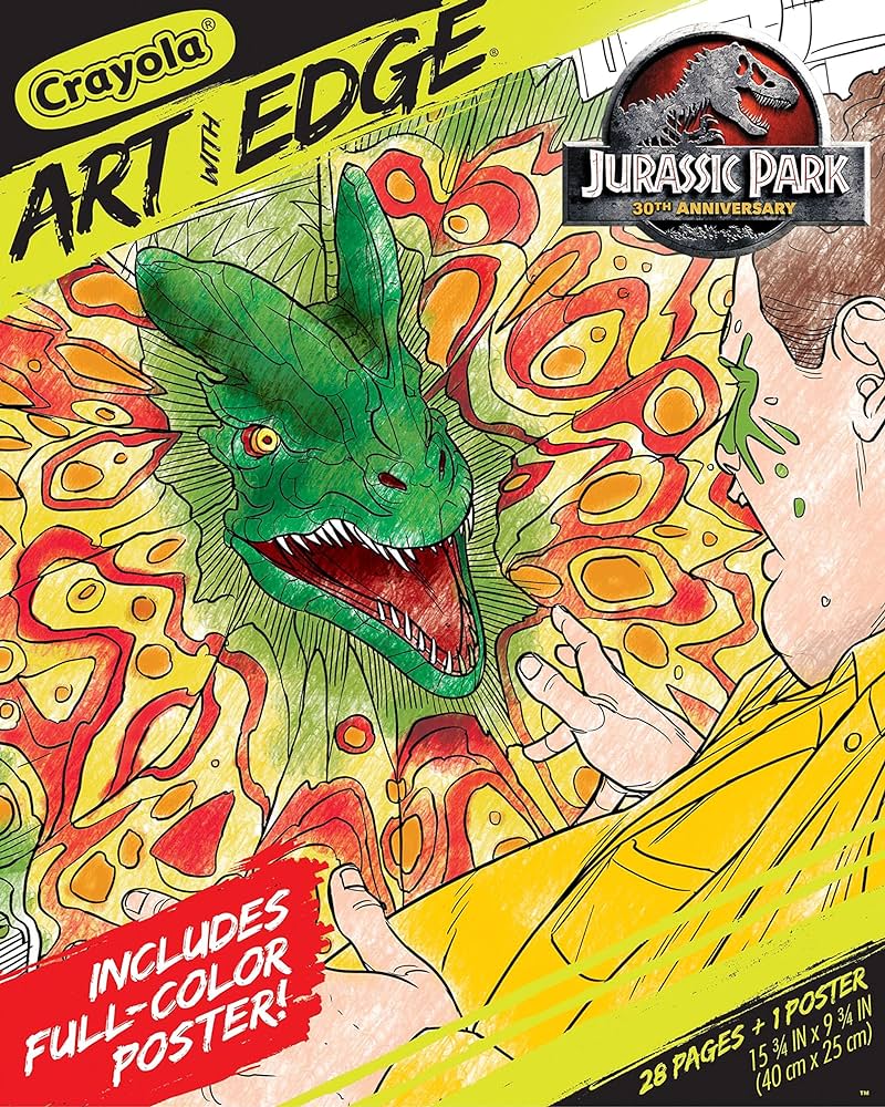 Crayola art with edge jurassic park coloring pages pgs adult coloring jurassic park merchandise gift for teens toys games