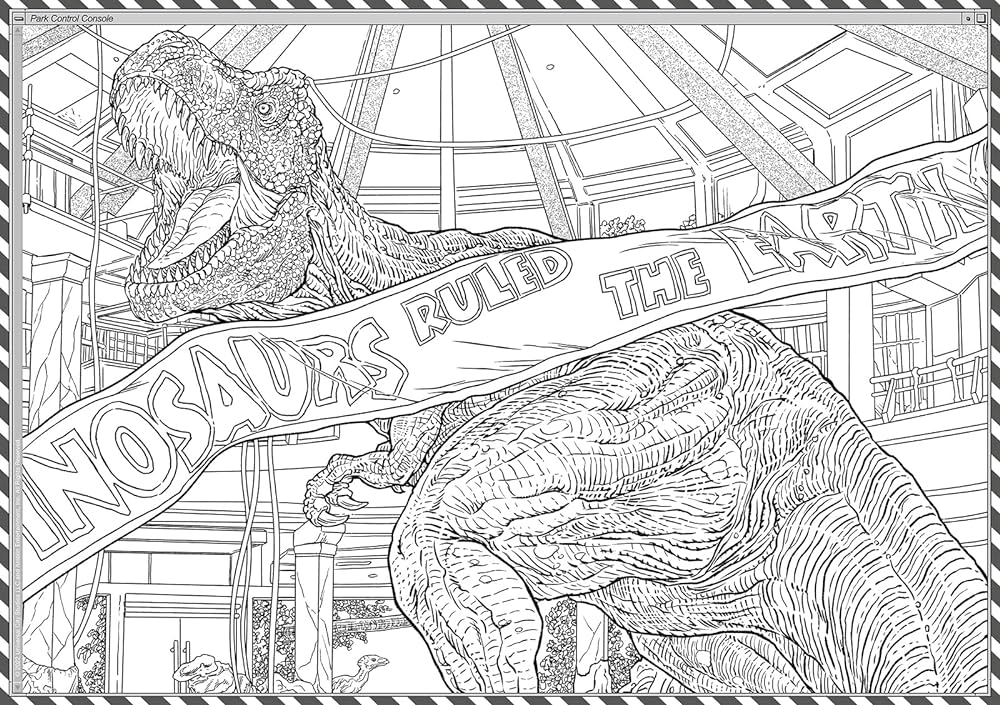 Jurassic park th anniversary adult colouring book universal make believe ideas books