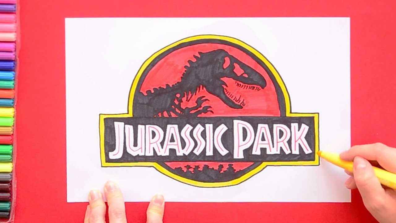 How to draw jurassic park logo