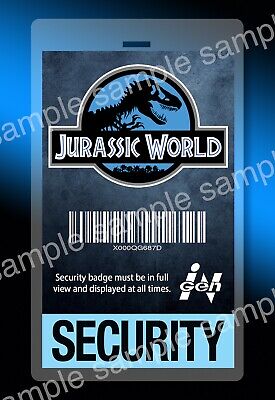 Jurassic world park security id x badge tag universal studios