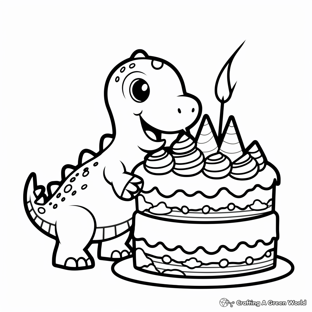 Dinosaur birthday coloring pages