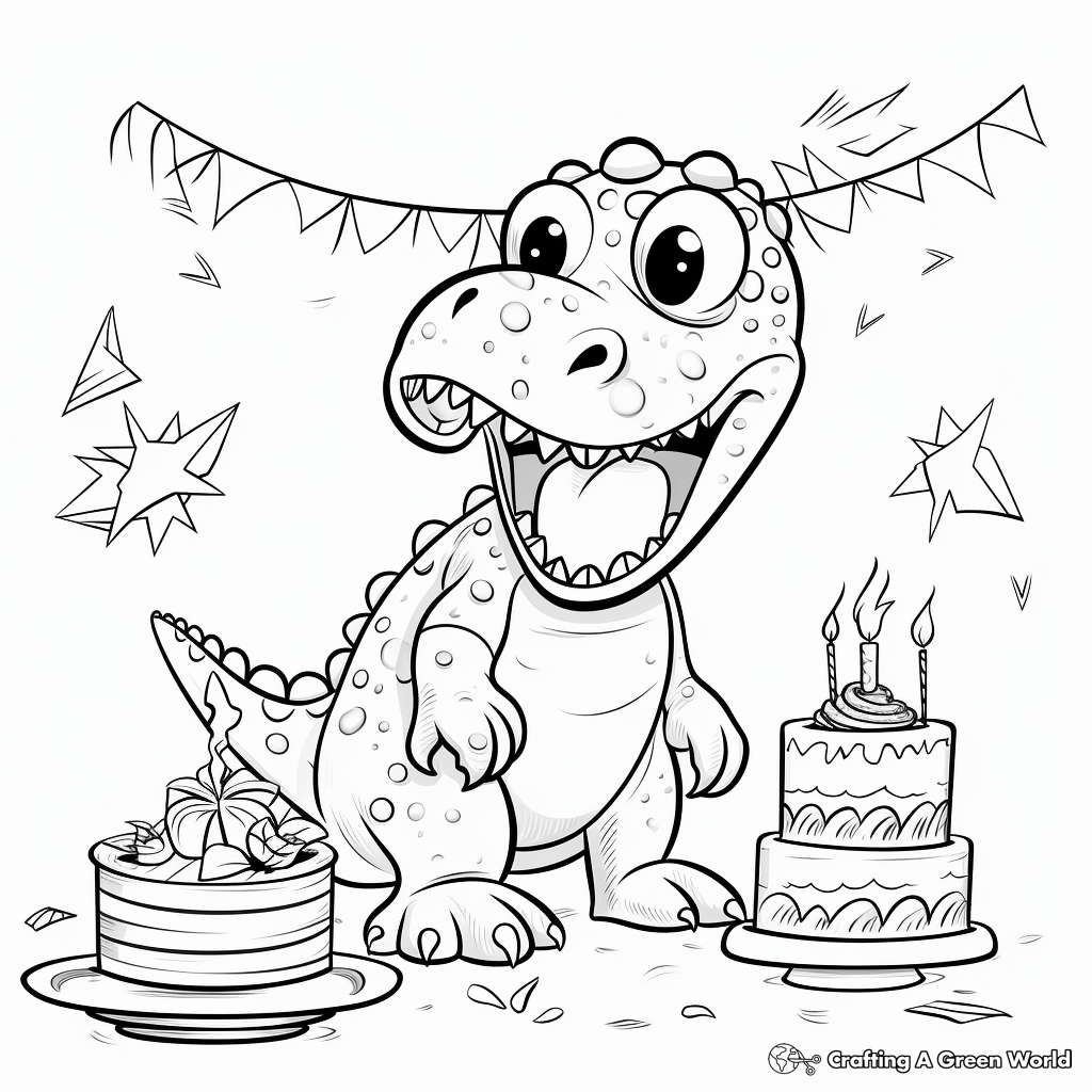 Dinosaur birthday coloring pages