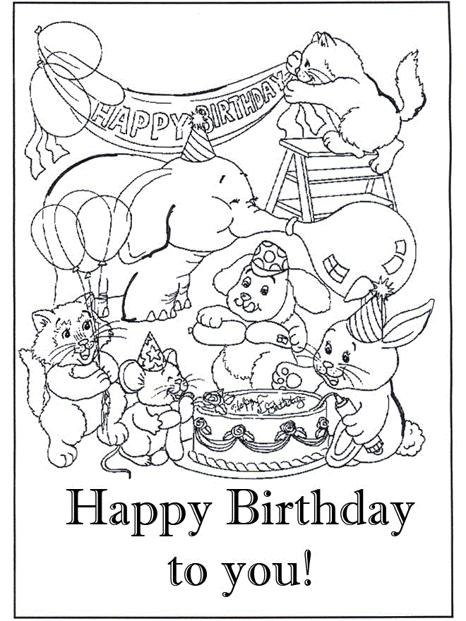 Happy birthday coloring pages printable for free download