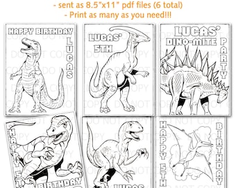 Printable personalized dinosaur coloring pages