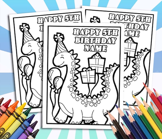 Dinosaur birthday coloring pages